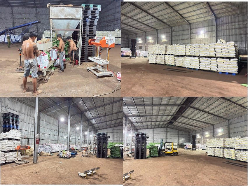 Bắt quả tang các đối tượng hành vi sản xuất, buôn bán hàng giả là phân bón và tang vật.