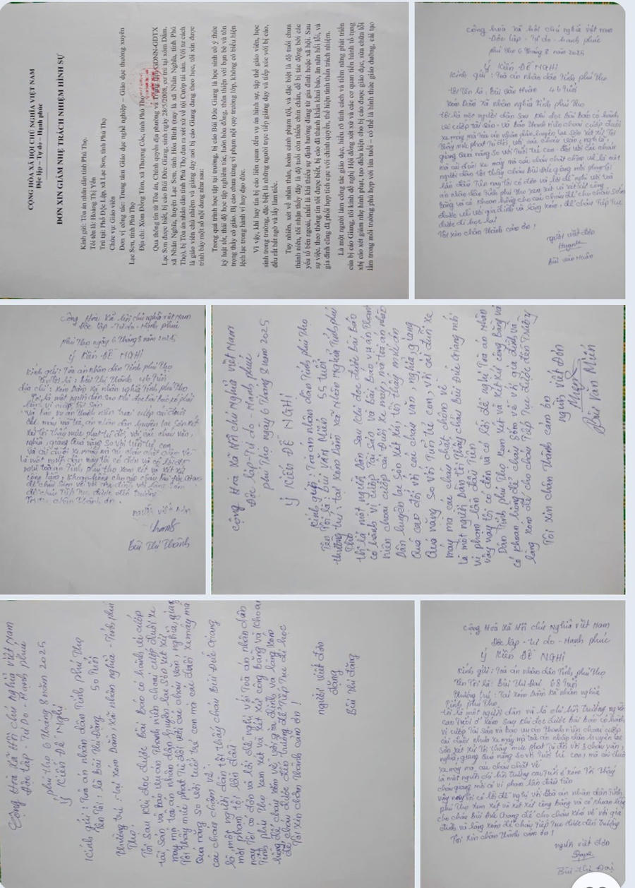 Liên quan đến vụ việc trên, nhiều người ở địa phương của các bị cáo, trong đó có các thầy cô giáo đã làm đơn đề nghị gửi Toà án cấp phúc thẩm xem xét để có phán quyết công tâm và nhân văn đối với trẻ vị thành niên phạm tội. (ảnh: NDCC)