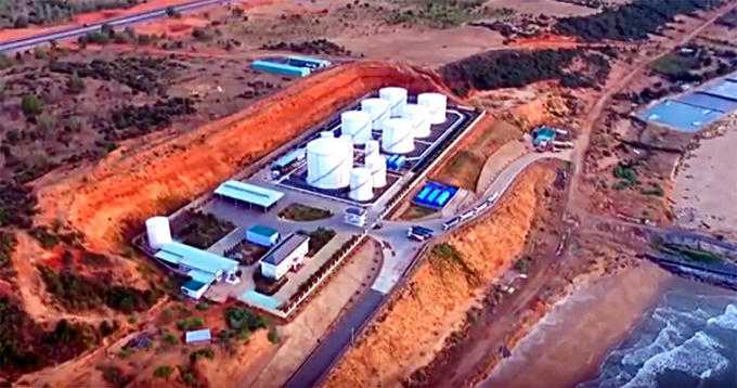 Kho xăng dầu của Công ty Dương Đông Hòa Phú tại xã Hòa Phú (Tuy Phong, Bình Thuận). Ảnh: P.N.