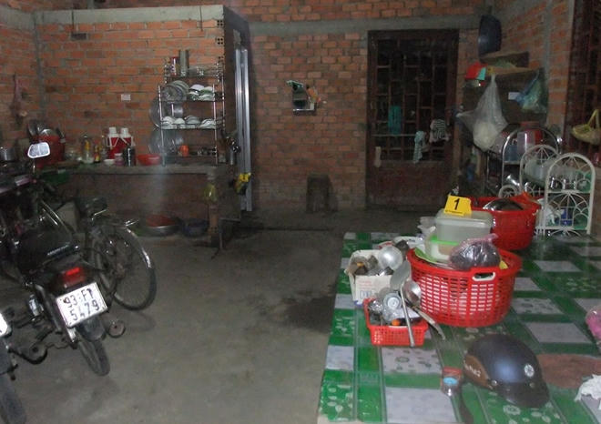 Hiện trường xảy ra vụ án mạng.