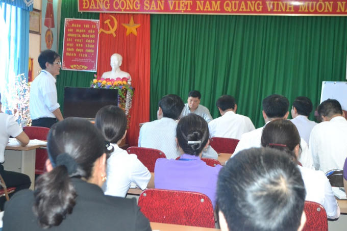 Lãnh đạo huyện Vị Xuyên đã mở cuộc họp khẩn. (ảnh: Phàn Giào Họ)