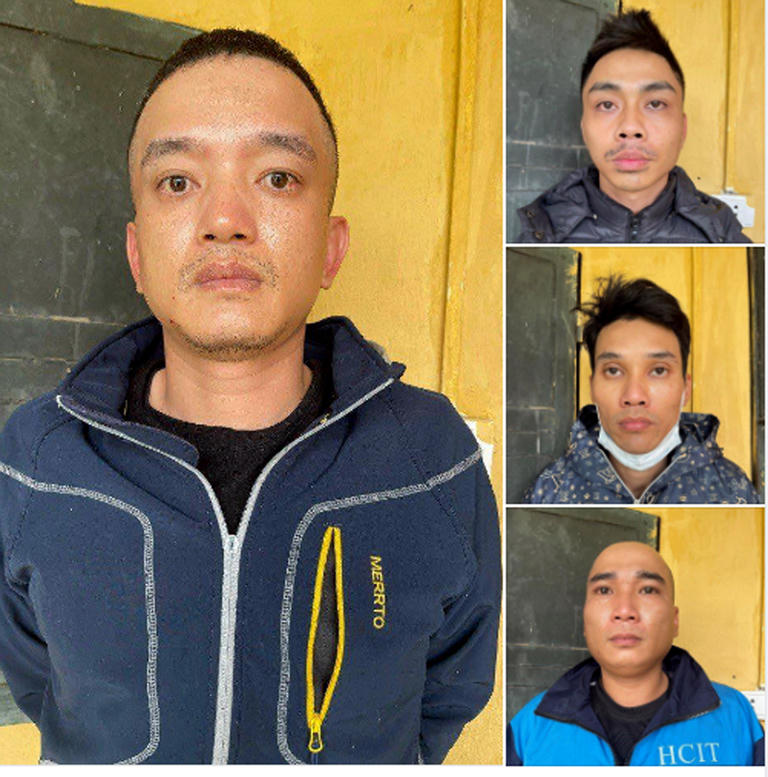 Nhóm nghi phạm bị cơ quan công an bắt. Ảnh CACC.