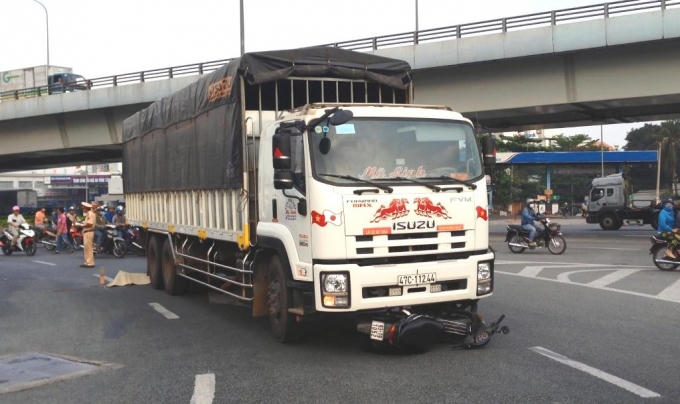 Hiện trường xảy ra vụ tai nạn.