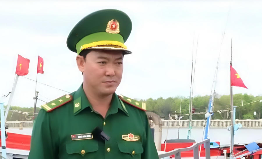 Trung tá Nguyễn Hoàng Giang - Đồn trưởng Đồn Biên phòng Gành Hào (BĐBP Bạc Liêu).