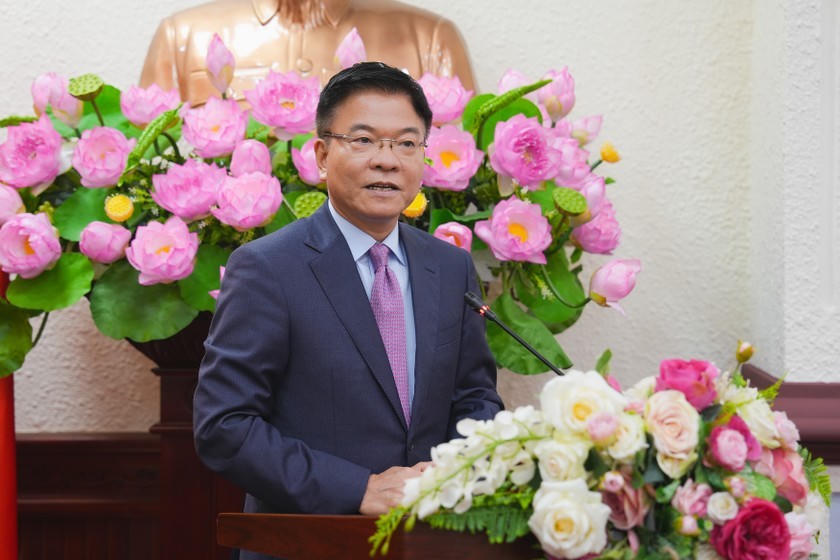 Phó Thủ tướng Chính phủ Lê Thành Long phát biểu giao nhiệm vụ tại buổi lễ.