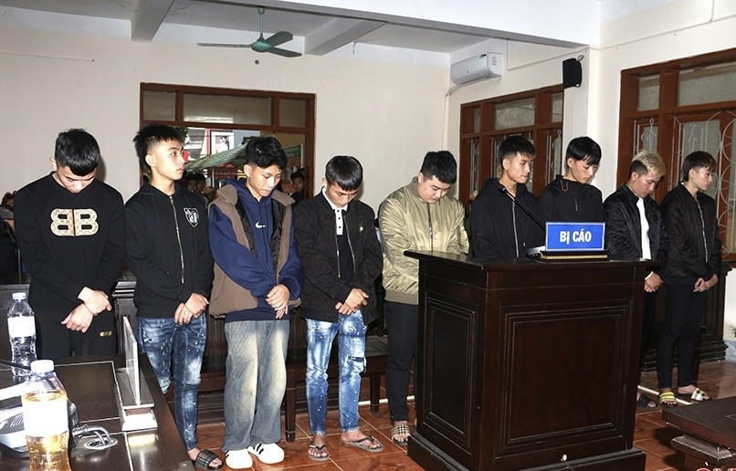 Các thanh niên lĩnh án - Ảnh Công an Hà Tĩnh.
