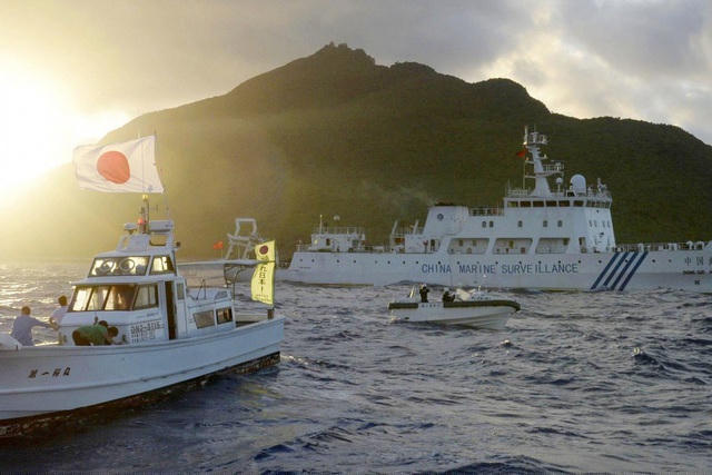Tàu tuần duyên Trung Quốc thường xuyên xuất hiện gần Senkaku/Điếu Ngư (Ảnh minh họa: Kyodo)