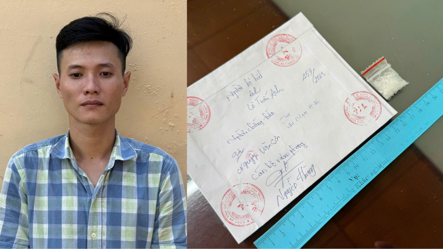 Đối tượng Tuấn Anh và tang vật thu giữ
