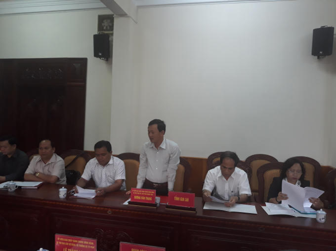 Ông Dương Văn Trang- Uỷ viên Trung ương Đảng, Bí Thư tỉnh ủy Gia Lai phát biểu tại buổi làm việc.