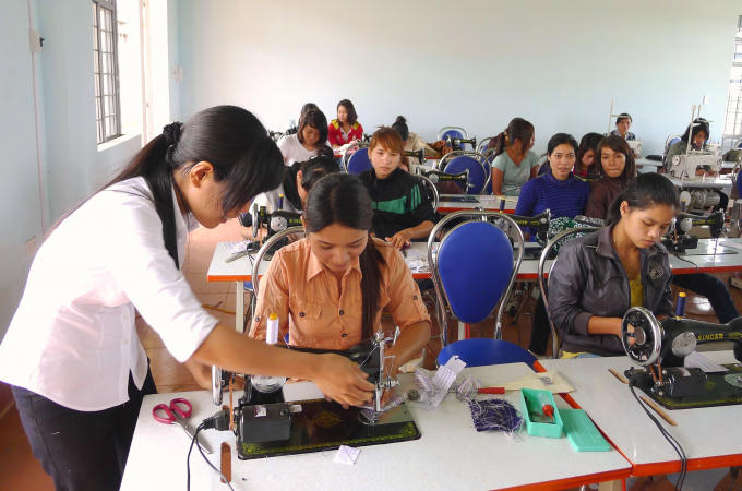 Một lớp của Trung tâm dạy nghề Krông Năng. (Ảnh: báo Đắk Lắk)