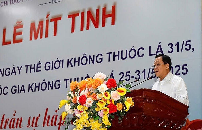 Ông Nguyễn Thanh Linh - Phó Giám đốc Sở Y tế phát biểu hưởng ứng. Ảnh: Xuân Uyên