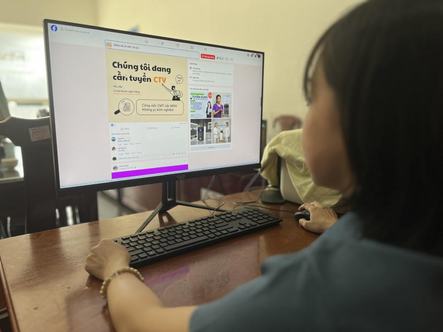 Những tuyển dụng cộng tác viên đầy rẫy trên mạng xã hội (hình minh họa).