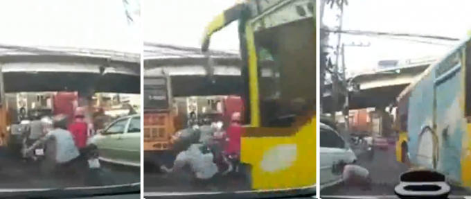 Người phụ nữ thoát chết trong gang tấc.