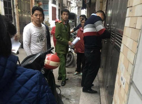 Lực lượng công an có mặt tại hiện trường sau khi sự việc xảy ra.