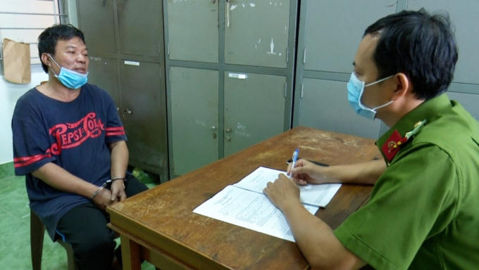 Đối tượng Chung tại cơ quan Công an.