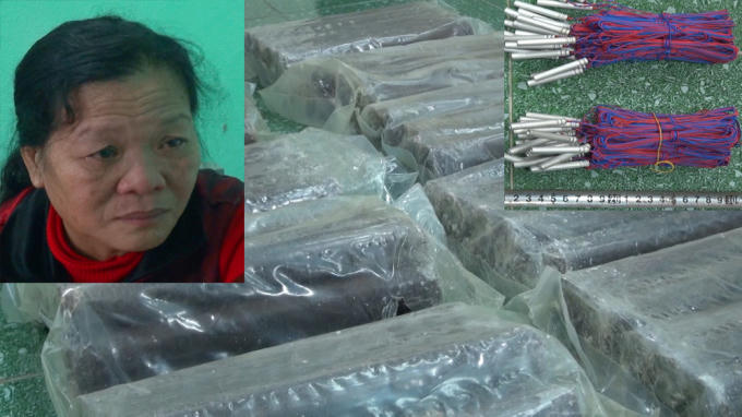 Đối tượng và tang vật vụ án. (Ảnh: Công an tỉnh Thanh Hóa)