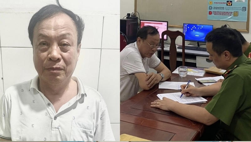 Lái xe Hoàng Ngọc Vĩnh tại cơ quan Công an