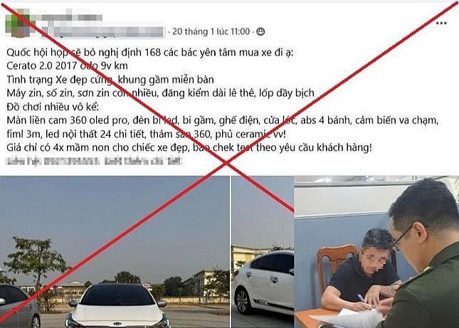 Thông tin sai sự thật về nghị định 168 được đăng tải trên trang cá nhân facebook của N.V.N.