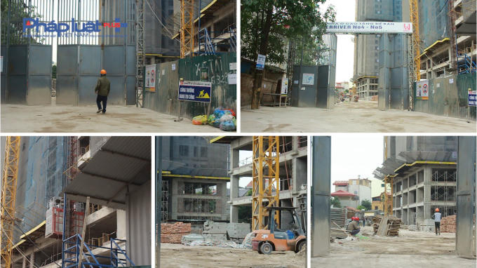 Theo ghi nhận của phóng viên, công trường dự án vẫn đang có công nhân, máy móc, thang vận hoạt động.
