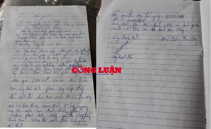 Biên bản ghi nhớ giữa ông Hiếu và đại diện Công ty TNHH đầu tư và xây dựng Bảo Anh do ông Nguyễn Mạnh Hòa làm đại diện.