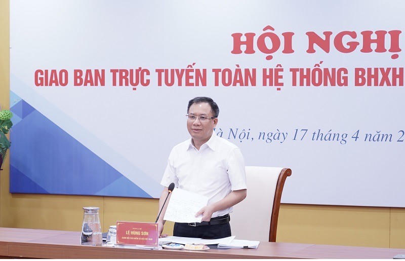 Giám đốc BHXH Việt Nam Lê Hùng Sơn phát biểu chỉ đạo Hội nghị,