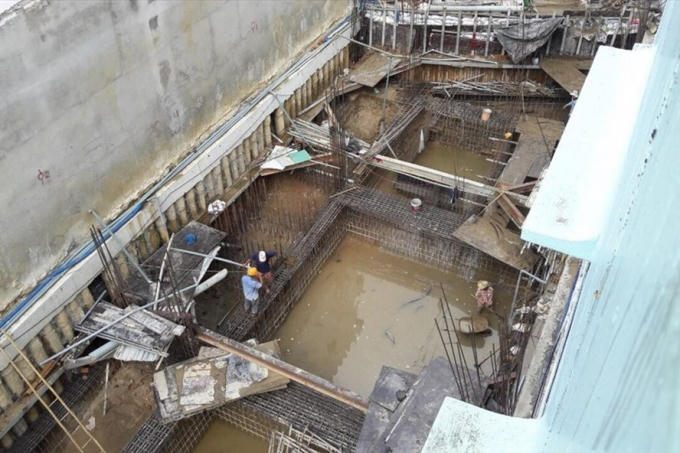 Công trình 214A+214B Thống Nhất, Nha Trang (Khánh Hòa) bị ông Ninh khởi kiện ra tòa, đòi bồi thường hơn 1,6 tỉ đồng. Ảnh: PV.