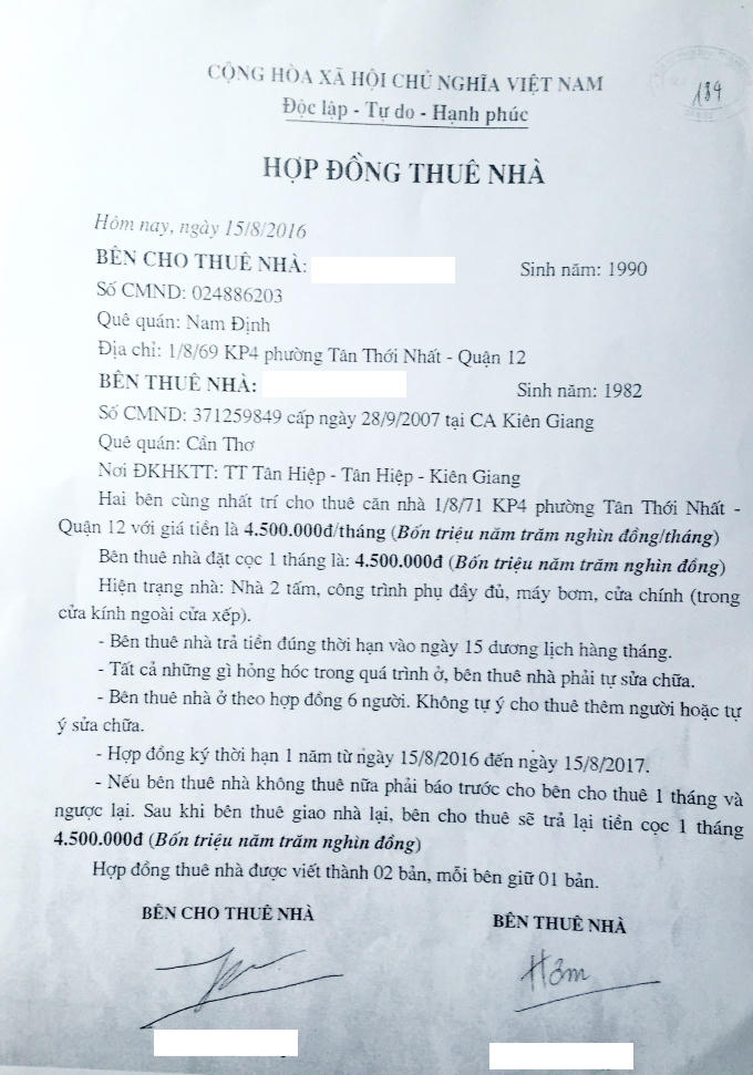 Xác nhận nguồn thu nhập cho thấy anh H. là người có thu nhập và nhà cửa ổn định.