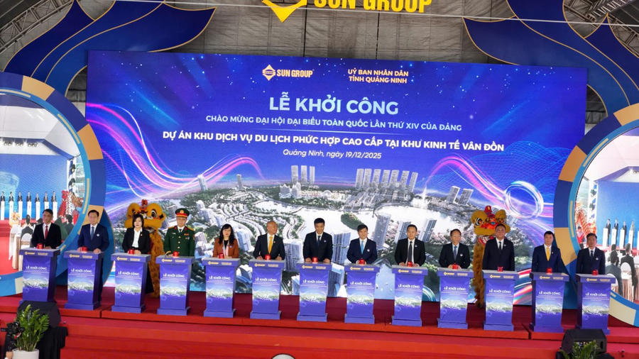 Lãnh đạo tỉnh Quảng Ninh, chủ đầu tư Tập đoàn Sun Group bấm nút khởi công Dự án Khu dịch vụ du lịch phức hợp cao cấp casino.
