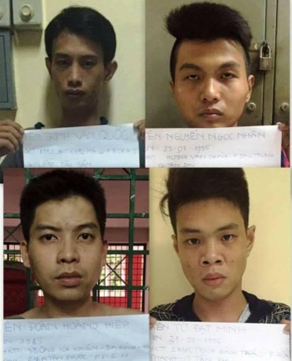 Các đối tượng bị cơ quan công an bắt giữ.