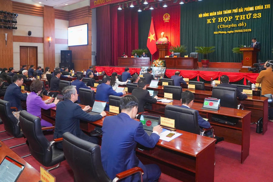 Quang cảnh kỳ họp thứ 23 (chuyên đề) HĐND TP.Hải Phòng.