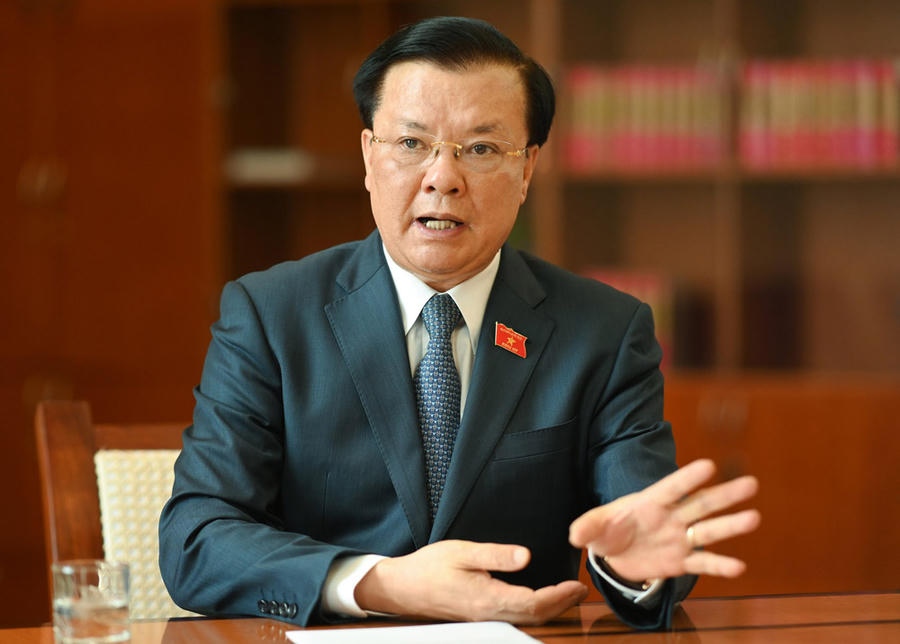 Đồng chí Đinh Tiến Dũng, Ủy viên Bộ Chính trị, Bí thư Thành ủy, Trưởng đoàn đại biểu Quốc hội TP Hà Nội.