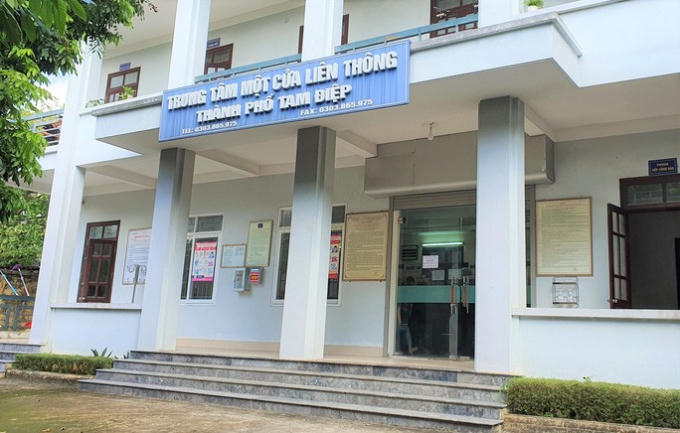 Chi nhánh Văn phòng Đăng ký đất đai TP Tam Điệp, nơi ông Hùng và bà Hoa đang công tác