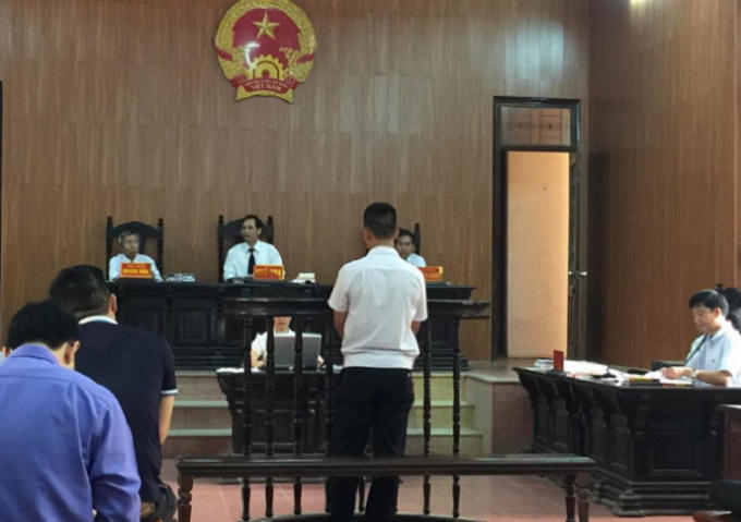 Bị cáo Tạ Quang Hồng tại phiên xét xử sơ thẩm tại TAND TP Hải Dương.