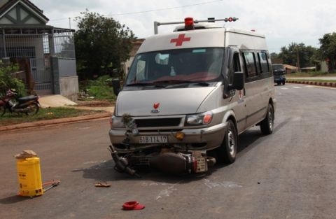 Hiện trường vụ tai nạn giao thông.