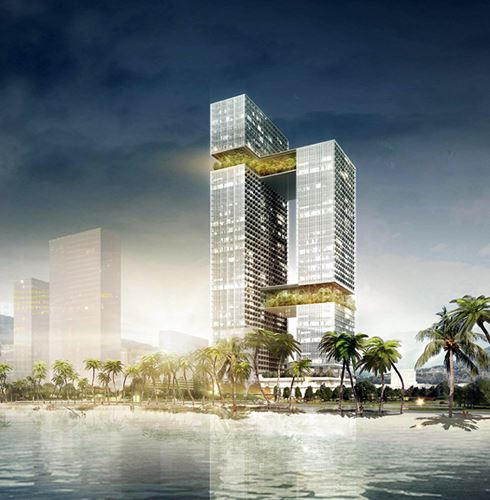 Phối cảnh dự án Hoa Sen Tower Quy Nhơn do Công ty Group8Asia (Thụy Sĩ) thực hiện