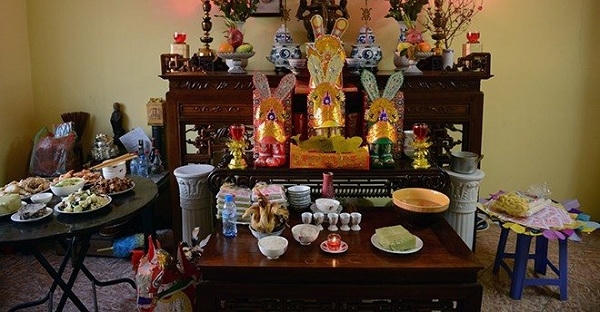Mâm cỗ trong ngày Tết ông Công ông Táo.