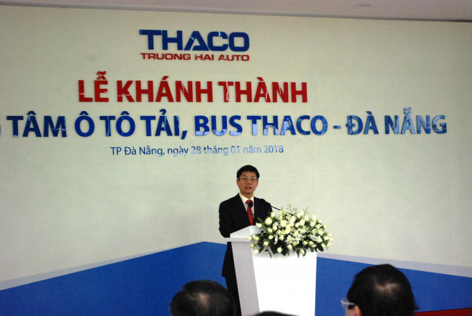 Chủ tịch Thaco Trần Bá Dương phát biểu tại Lễ khánh thành.