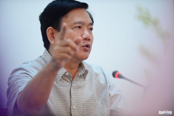 Bí thư Thành ủy TP.HCM Đinh La Thăng chỉ đạo tại cuộc họp với lãnh đạo huyện Củ Chi sáng 18-2 - Ảnh: Thuận Thắng