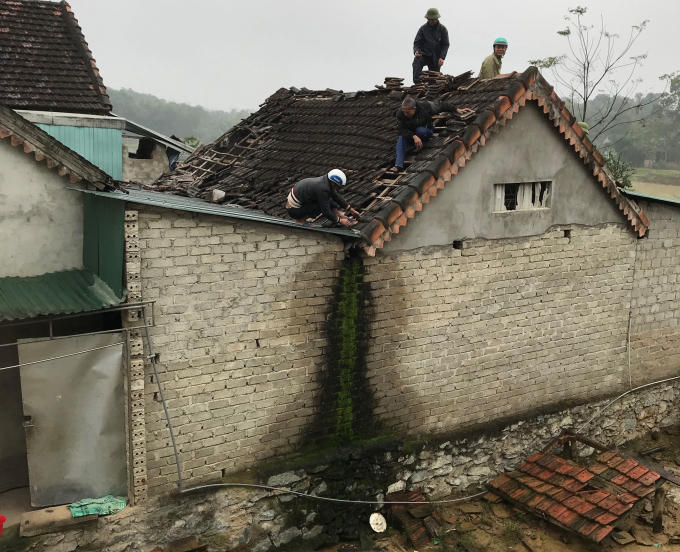 Căn nhà ông Diệu nơi xảy ra vụ nổ.