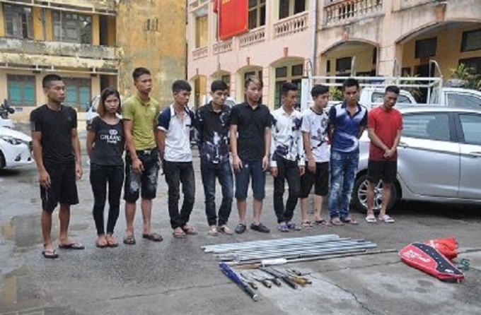 Nhóm đối tượng bị bắt giữ.