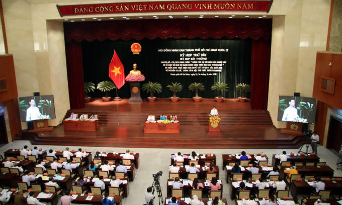 To&agrave;n cảnh kỳ họp HĐND TP.HCM&nbsp;