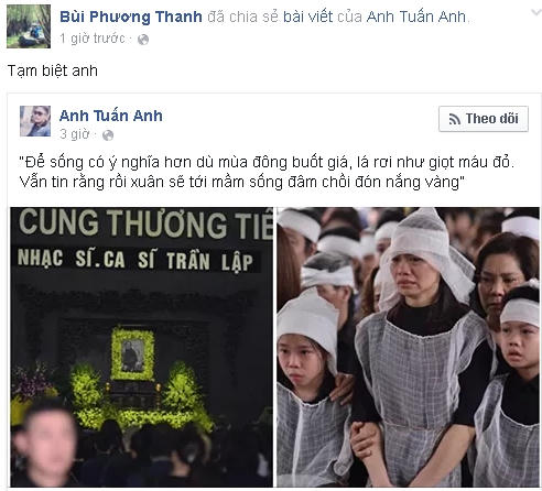 Nghẹn ngào với những dòng chia sẻ của sao Việt trước khi đưa Trần Lập về với đất mẹ