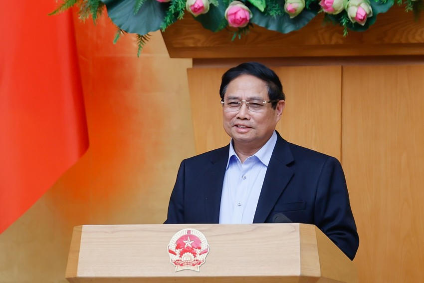 Thủ tướng Phạm Minh Chính phát biểu chỉ đạo phiên họp. Ảnh: VGP
