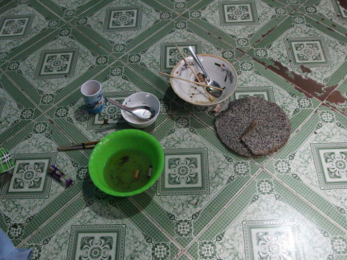 Phòng trọ nơi xảy ra vụ án mạng.