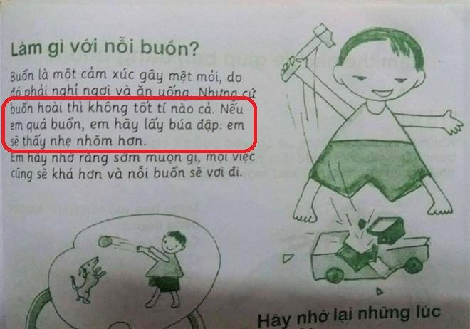 Nội dung dạy trẻ vượt qua nỗi buồn trong cuốn sách "Phép lịch sự". Ảnh: HA.