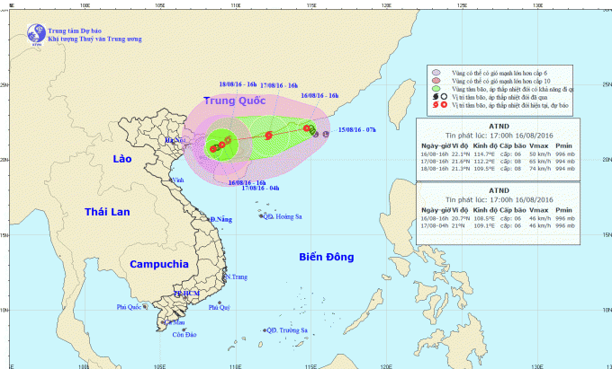 Dự báo đường đi của hai áp thấp nhiệt đới. Ảnh: nchmf.gov.vn