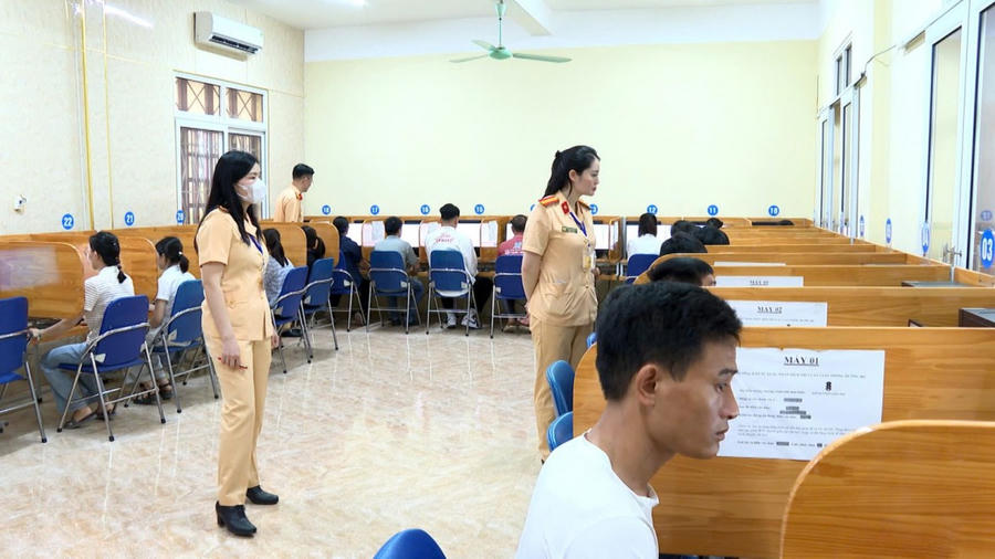 Đây là kỳ sát hạch đầu tiên do Công an tỉnh Thanh Hoá tổ chức. (Ảnh: CATH)