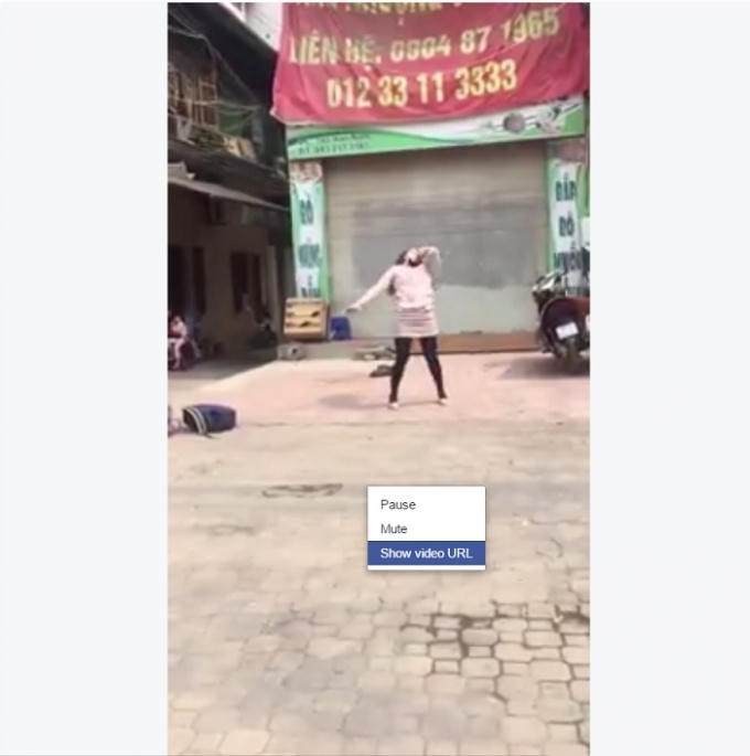 Hiển thị đường link của video cần tải.