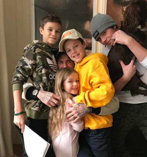 David Beckham cùng các con yêu. (Ảnh: Instagram)