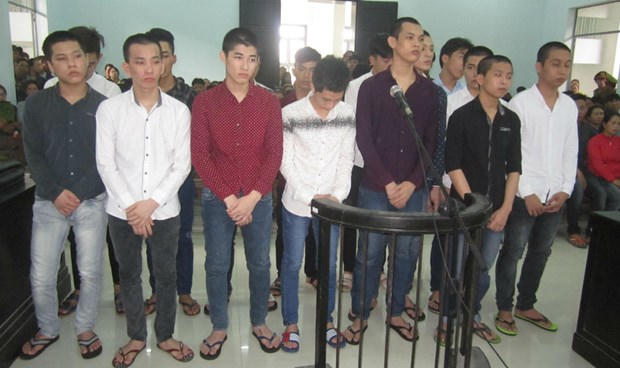 Các bị cáo trước tòa.